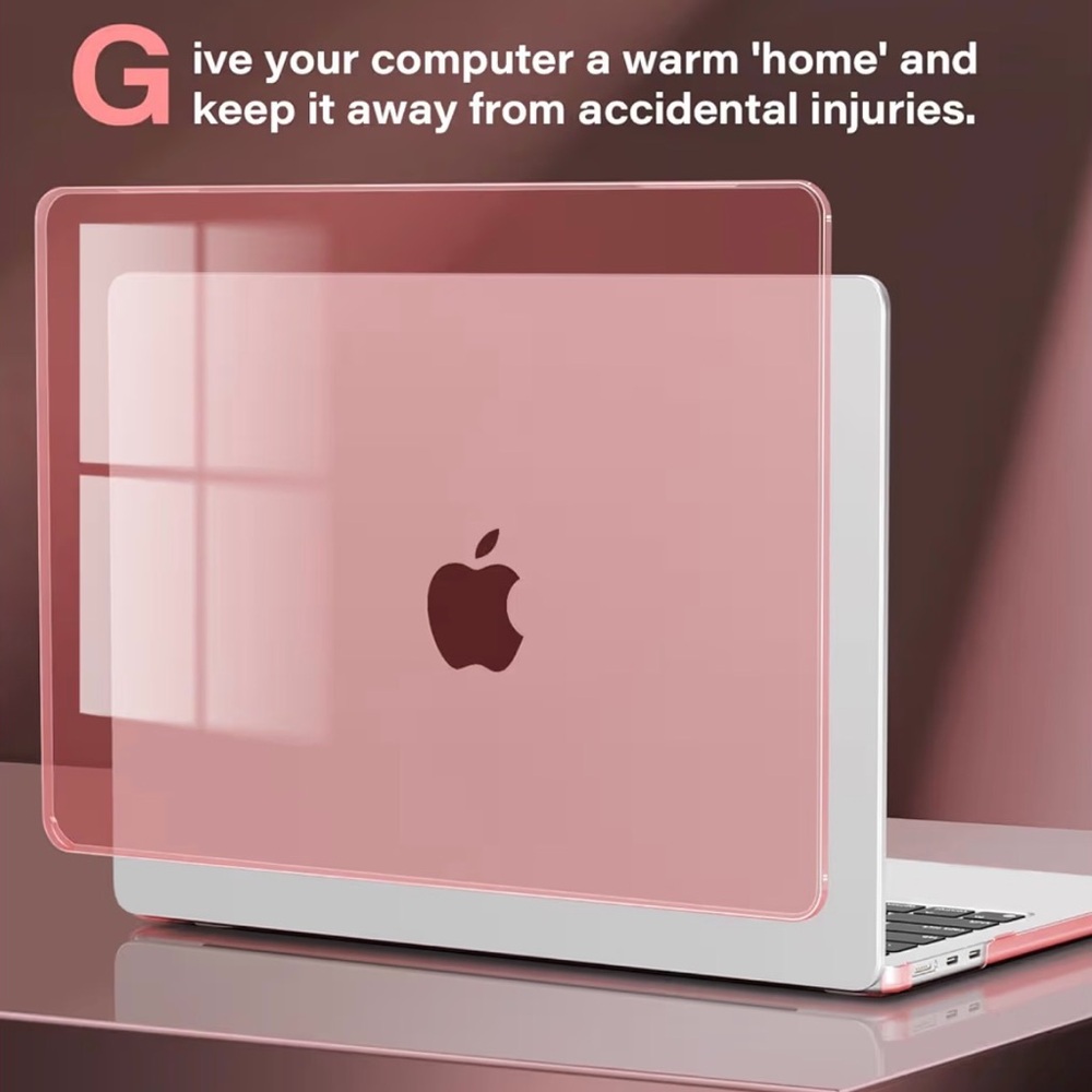 Clear Pink MacBook Shell Case